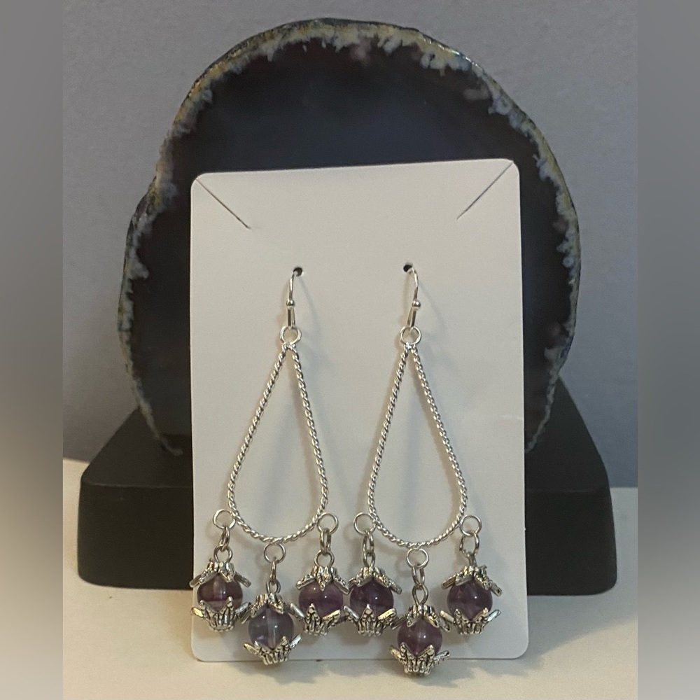 NEW Amethyst teardrop earrings